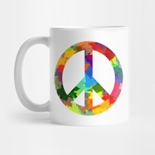 Peace symbol bright colors hippie style Mug